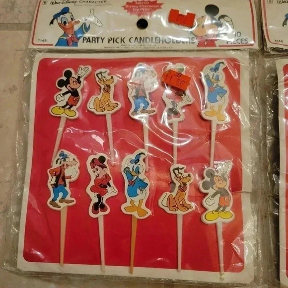 Vintage Disney Party Pick Candleholders Birthday Cake Cupcake 20 - Picture 2 of 7